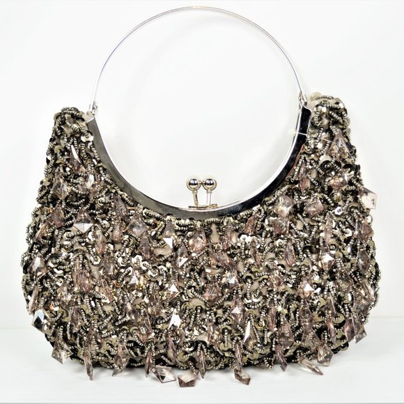 NWT Prezzo Sequin Bead Ring Handle Bag - Picture 2 of 5